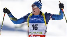 Björn Ferry slaví triumf na závodě SP s hromadným startem na 15 kilometrů v... Björn Ferry slaví triumf na závodě SP s hromadným startem na 15 kilometrů v...