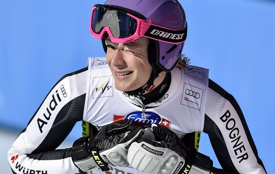 Maria Höflová-Rieschová se na archivním snímku usmívá, na sjezd v Lenzerheide...