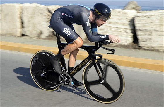 Bradley Wiggins v asovce na Tirreno-Adriatico.