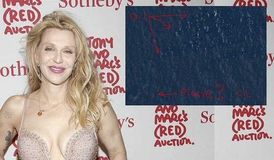 Courtney Love je pesvdena, e nala trosky zmizelého malajsijského letadla