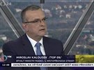 1. místopedseda strany TOP 09 Miroslav Kalousek  v Otázkách Václava Moravce...