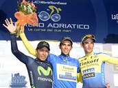 TI NEJLEP. Stupn vtz na Tirreno-Adriatico opanovali 1. Alberto Contador...