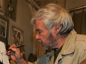 Kája Saudek ve svém ateliéru v roce 2006 Kája Saudek ve svém ateliéru v roce 2006