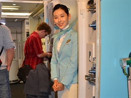 Uvnit Airbusu A380 Korean Airlines registrace HL7614 na ruzyskm letiti 14....