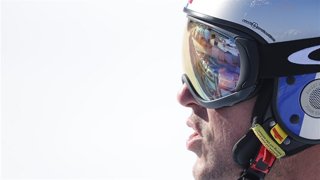 Aksel Lund Svindal v cíli super-G ve výcarském Lenzerheide