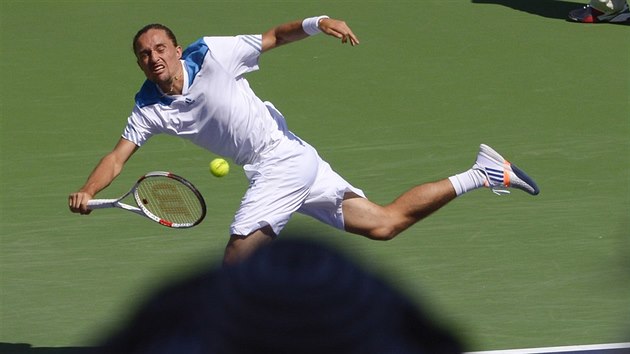 Alexandr Dolgopolov bhem semifinle na turnaji v Indian Wells.