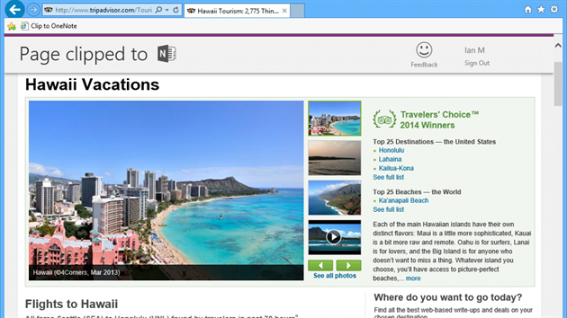 Nov doplnk do prohlee clipper, pole vstiek webov schrnky do OneNote.