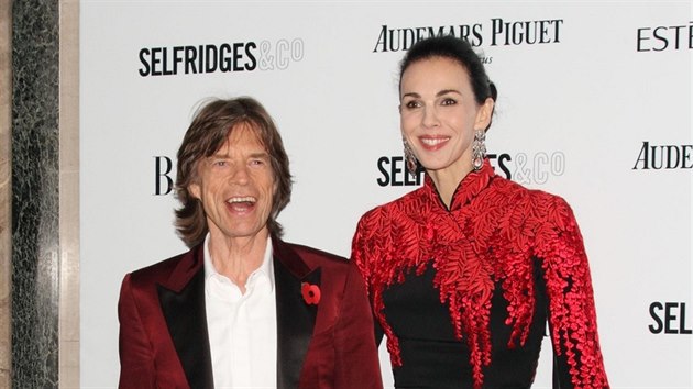 Mick Jagger a L'Wren Scottov (5. listopadu 2013)