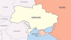 Mapka Ukrajiny a Ruska s vyznačeným územím poloostrova Krym připojeným k Ruské Mapka Ukrajiny a Ruska s vyznačeným územím poloostrova Krym připojeným k Ruské