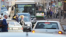 Doprava na Americké třídě v centru plzně. Doprava na Americké třídě v centru plzně.