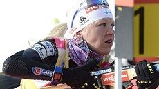 Kaisa Mäkäräinenová během stíhačky biatlonistek v Kontiolahti. Kaisa Mäkäräinenová během stíhačky biatlonistek v Kontiolahti.