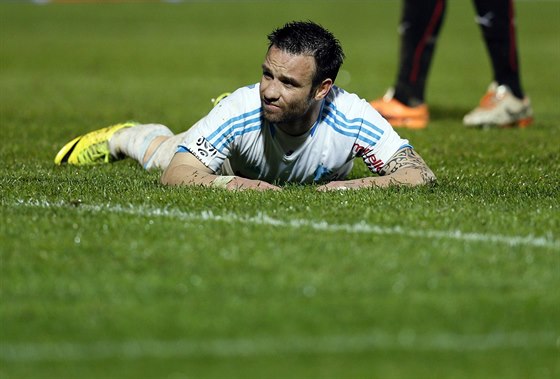 Mathieu Valbuena z Marseille po zahozené anci v utkání proti Rennes.