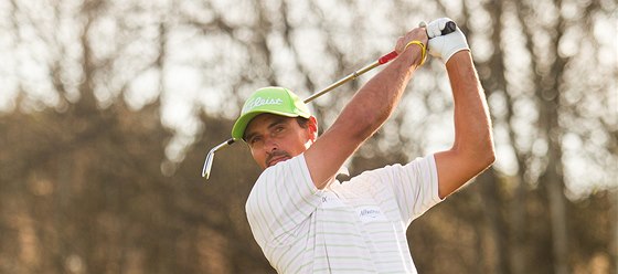 Golfista Roman ebrle na Park Golfu v Hradci Králové