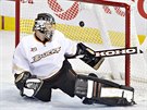 Jonas Hiller z Anaheimu prv inkasuje gl.