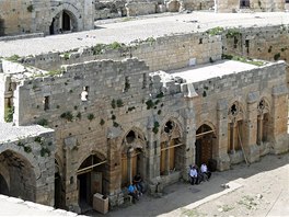 Pohled na rytsk sl syrskho hradu Krak des Chevaliers. Snmek pochz z