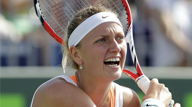 Petra Kvitová v osmifinále turnaje v Miami. 