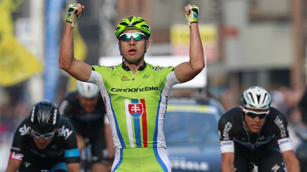 Peter Sagan vtz v cyklistick klasice E3 Harelbeke. 