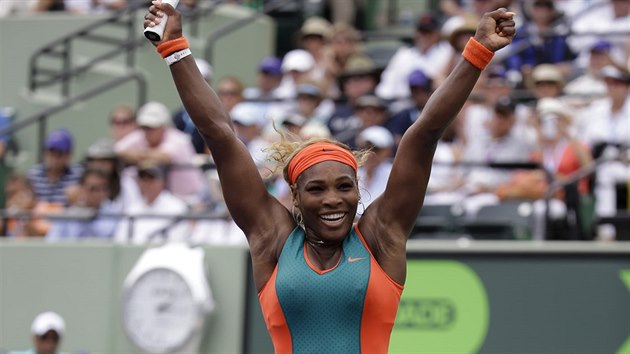 Americk tenistka Serena Williamsov slav triumf na turnaji v Miami. Byl to pro ni 59. titul na okruhu WTA.