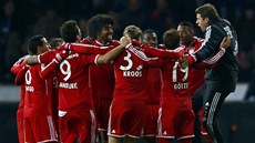 MISTROVSKÉ KOLEKO. Fotbalisté Bayernu Mnichov slaví sedm kol ped koncem