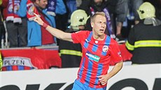 Plzeňský záložník Daniel Kolář se raduje z gólu, který vstřelil v osmifinálové... Plzeňský záložník Daniel Kolář se raduje z gólu, který vstřelil v osmifinálové...