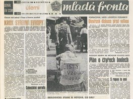 Vydn Mlad fronty z konce kvtna 1989 s fotografi z demonstrace.