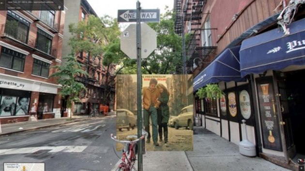 Halley Docherty do Google Street View zapustil slavn obal alba The Freewheelin' Bob Dylan od Boba Dylana