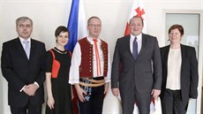 Nový velvyslanec eské republiky v Gruzii Tomá Pernický pi setkání s...