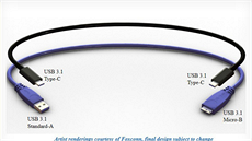 Předpokládané tvary kabelů a konektorů pro rozhraní USB 3.1 Předpokládané tvary kabelů a konektorů pro rozhraní USB 3.1
