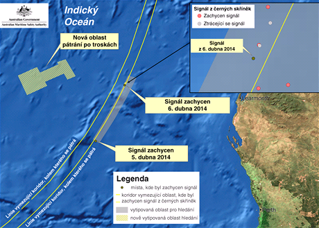 MAPA: Ptrn po ernch skkch a troskch MH370