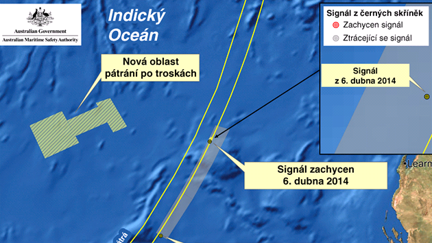 MAPA: Ptrn po ernch skkch a troskch MH370