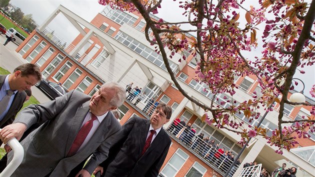 Prezident Milo Zeman na hradeck univerzit (15.4.2014).