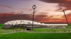 Návrhy městského stadionu v Hradci Králové bez obchodního centra. Návrhy městského stadionu v Hradci Králové bez obchodního centra.