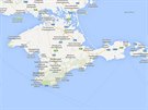 Poloostrov Krym na ukrajinské verzi Googlu.