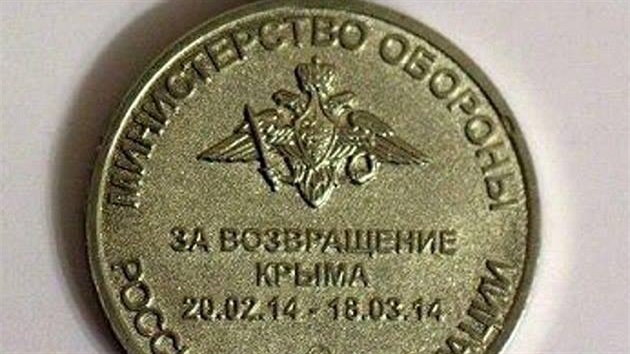 Fotografie medaile "Za navrácení Krymu" se údajn krátce objevila na webových...