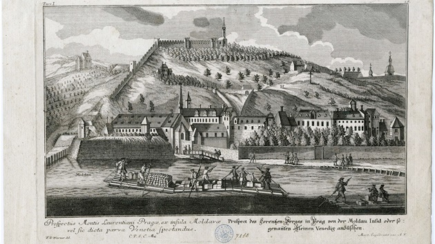 Pohled na Malou Stranu a Petín, 1712