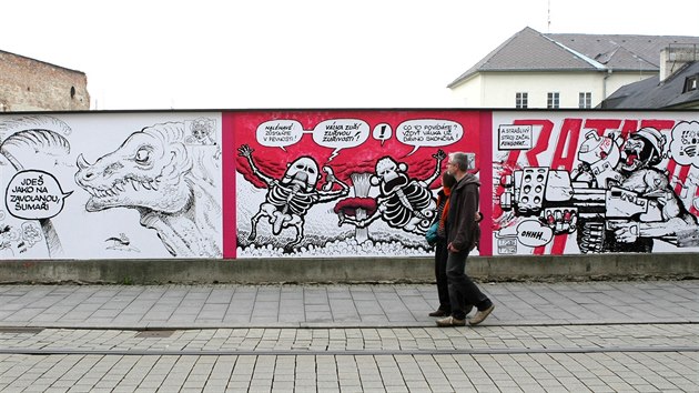 Destka komiksovch tvrc vzdala v Olomouci poctu krli eskho komiksu Kjovi Saudkovi.