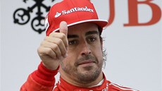 PRVNÍ PÓDIUM V SEZON. Fernando Alonso po tetím míst ve Velké cen íny...