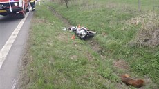 Nehoda tí motocykl a osobního auta na Bruntálsku (21. dubna 2014)