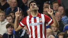Diego Costa z Atlétika Madrid oslavuje svj gól v semifinále Ligy mistr na...