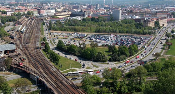 Souasná podoba ásti brnnského nádraí z výky.