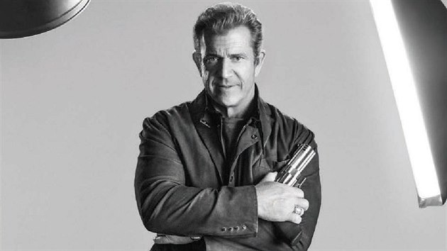 Mel Gibson na plaktu k filmu Expendables 3