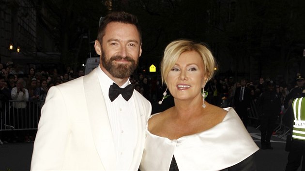 Hugh Jackman a jeho manelka Deborra-Lee Furnessov (New York, 5. kvtna 2014)