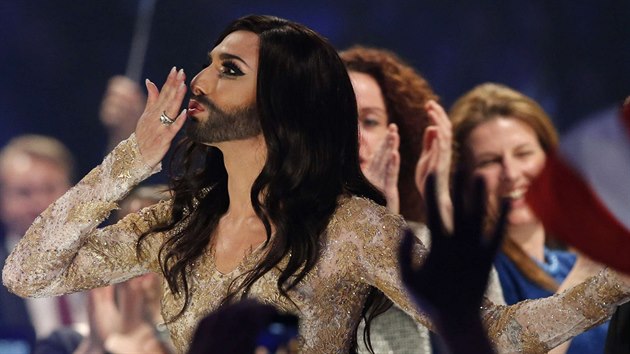 Conchita Wurst v hudebn souti Eurovize (Koda , 8. kvtna 2014)