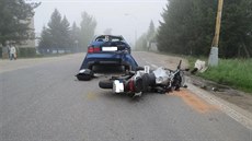 Minulý týden havaroval v Jindichov Hradci motorká.