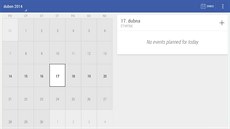 Today Calendar poskytuje pehledné zobrazení naplánovaných událostí