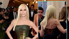 Donatella Versace na Met Gala v Metropolitním muzeu v New Yorku (5. kvtna 2014)