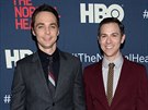 Jim Parsons a Todd Spiewak na premiée filmu The Normal Heart (New York, 12....