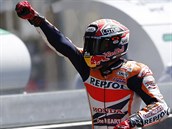 panlsk jezdec Marc Mrquez se raduje z triumfu v zvod MotoGP ve Velk cen...