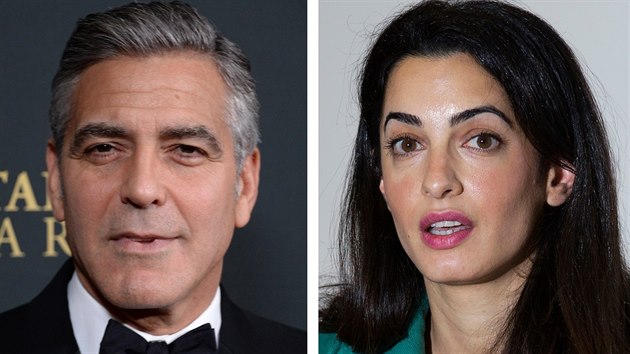 George Clooney a jeho snoubenka Amal Alamuddinov