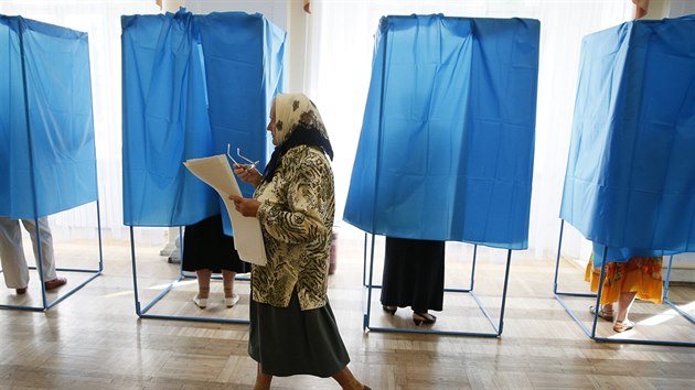 Volika s hlasovacm lstky v Kyjev (25. kvtna 2014)